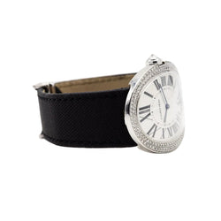 Montre CARTIER "Baignoire" XL en or blanc et diamants - Castafiore