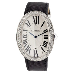 Montre CARTIER "Baignoire" XL en or blanc et diamants - Castafiore