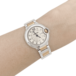 Montre CARTIER "Ballon Bleu" en or rose, acier et diamants - Castafiore