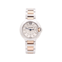 Montre CARTIER "Ballon Bleu" en or rose, acier et diamants - Castafiore