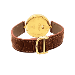Montre CARTIER "Captive" en or jaune, acier, cuir et diamants - Castafiore