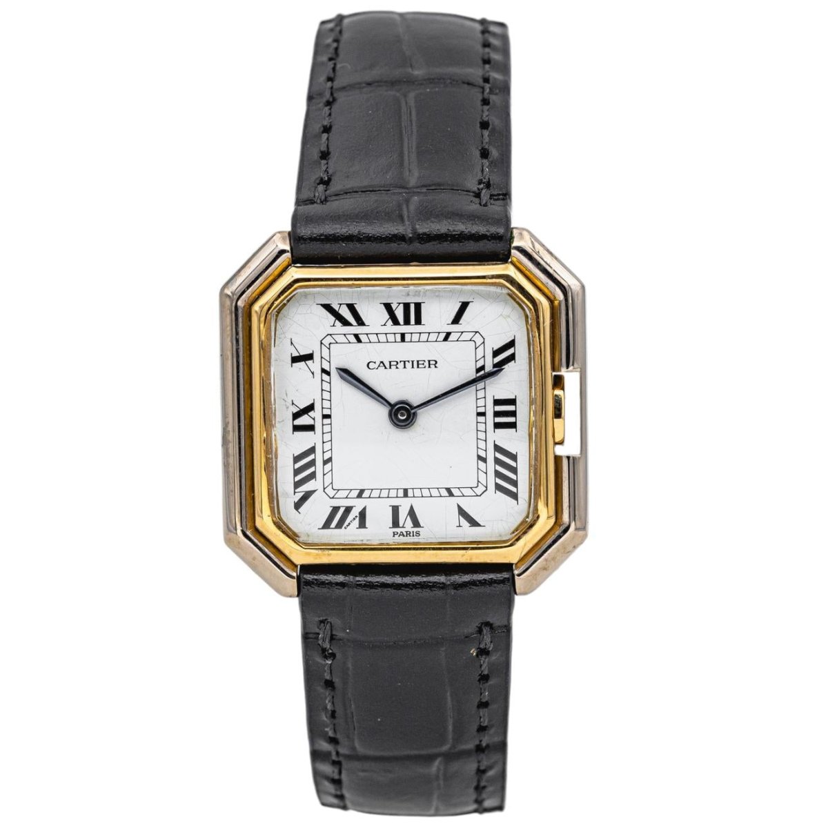 Montre CARTIER "Ceinture" en or jaune et cuir - Castafiore