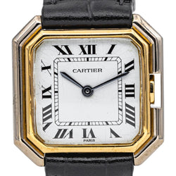 Montre CARTIER "Ceinture" en or jaune et cuir - Castafiore