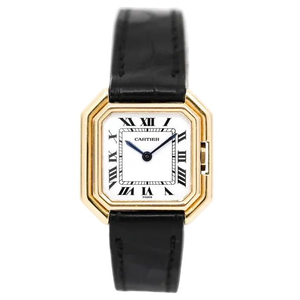 Montre CARTIER "Ceinture" PM en or jaune et cuir - Castafiore