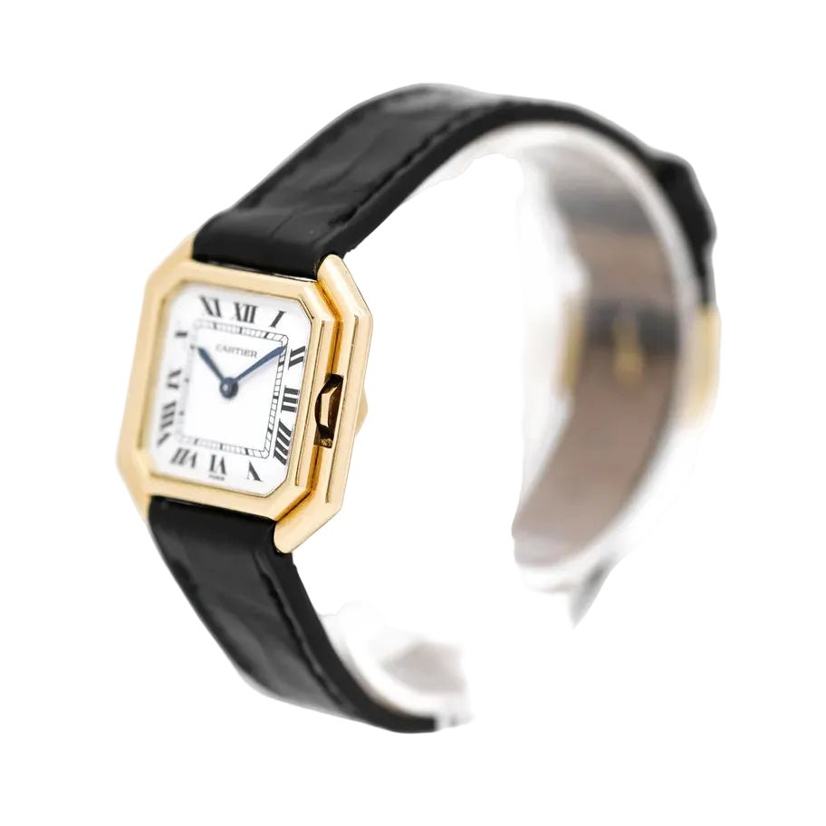 Montre CARTIER "Ceinture" PM en or jaune et cuir - Castafiore