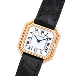 Montre CARTIER "Ceinture" PM en or jaune et cuir - Castafiore