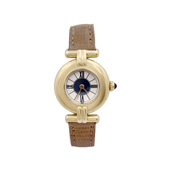 Montre CARTIER "Colisée Must" en argent, ivoire, vermeil, et cuir - Castafiore