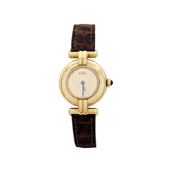 Montre CARTIER "Colisée Must" en argent, vermeil et cuir - Castafiore