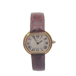Montre CARTIER "Ellipse" en or jaune et cuir - Castafiore