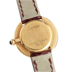 Montre CARTIER "Ellipse" en or jaune et cuir - Castafiore