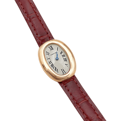 Montre CARTIER "Mini Baignoire" en or jaune, acier et cuir - Castafiore
