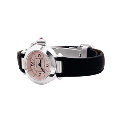 Montre CARTIER "Miss Pasha" en acier et cuir - Castafiore