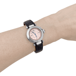 Montre CARTIER "Miss Pasha" en acier et cuir - Castafiore