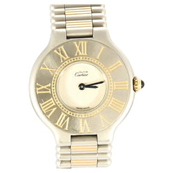 Montre CARTIER "Must 21" en acier et plaqué or - Castafiore