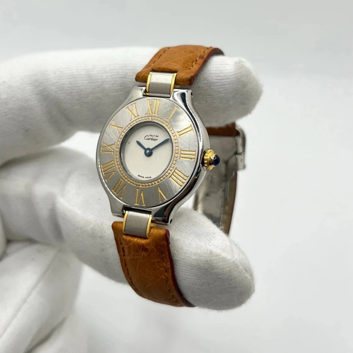 Montre CARTIER "Must 21" en acier inoxydable et cuir - Castafiore
