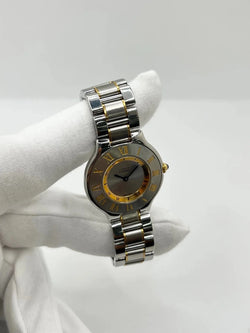 Montre CARTIER "Must 21" plaqué or et acier inoxydable - Castafiore