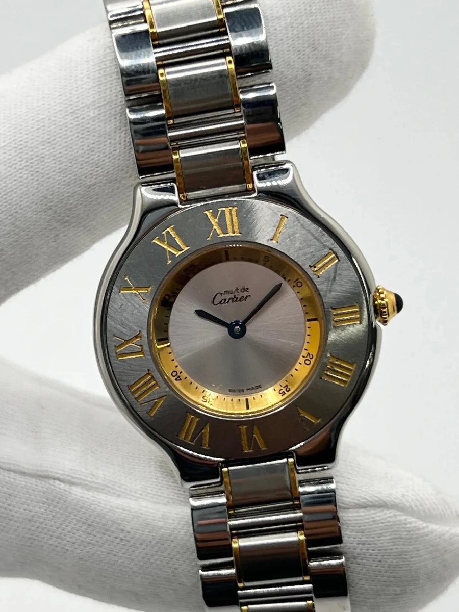 Montre CARTIER "Must 21" plaqué or et acier inoxydable - Castafiore