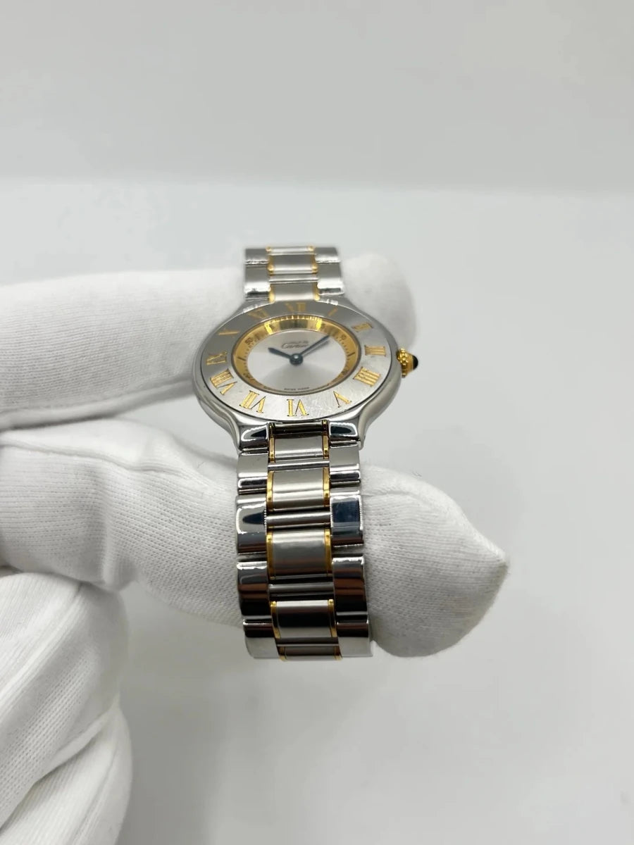 Montre CARTIER "Must 21" plaqué or et acier inoxydable - Castafiore
