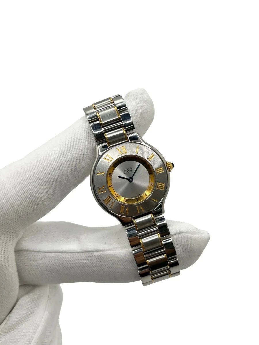 Montre CARTIER "Must 21" plaqué or et acier inoxydable - Castafiore