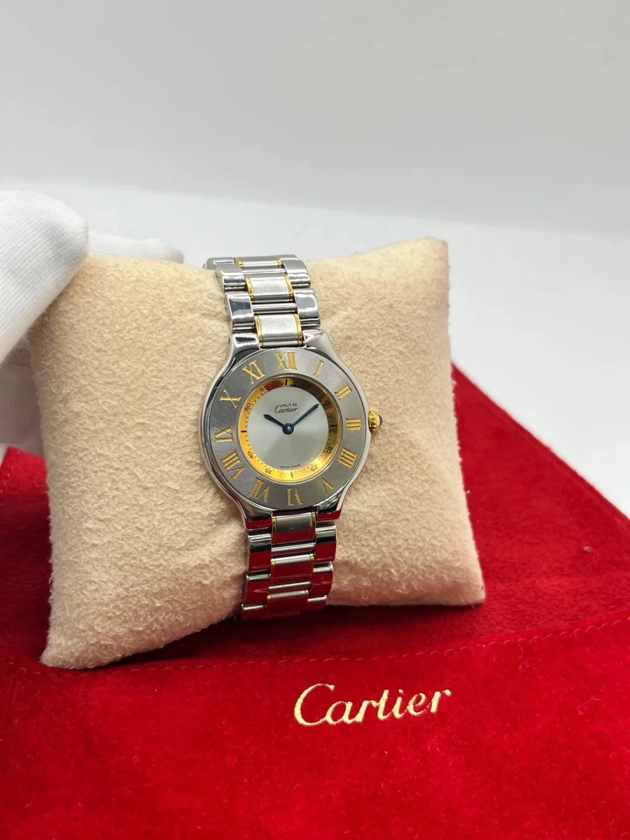 Montre CARTIER "Must 21" plaqué or et acier inoxydable - Castafiore