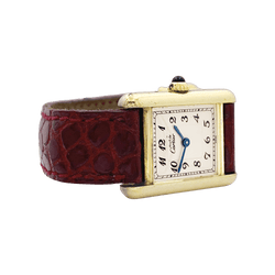 Montre CARTIER Must de Cartier en argent et cuir - Castafiore