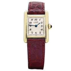 Montre CARTIER Must de Cartier en argent et cuir - Castafiore