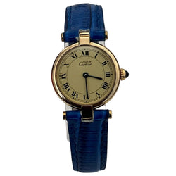 Montre CARTIER Must Ronde en vermeil et cuir