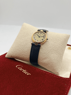 Montre CARTIER "Must Vendôme" PM en vermeil et cuir - Castafiore