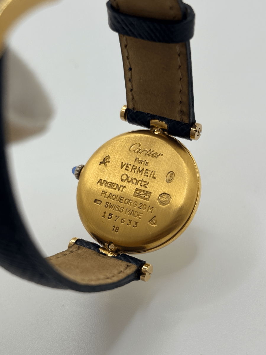 Montre CARTIER "Must Vendôme" PM en vermeil et cuir - Castafiore