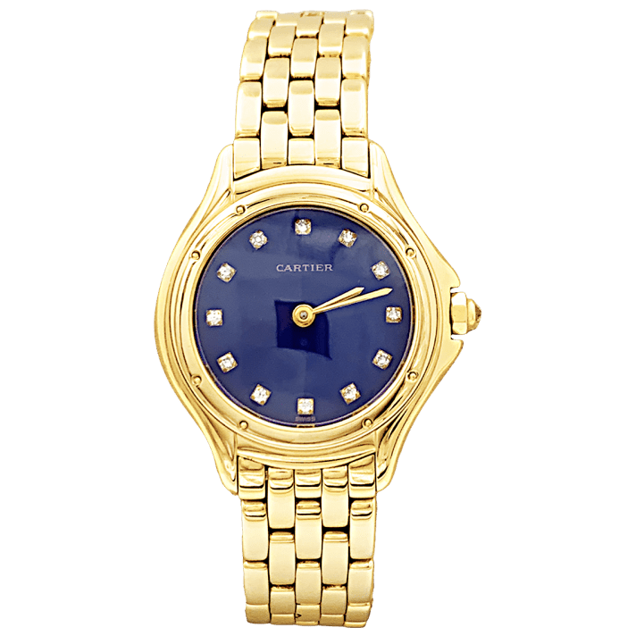 Montre CARTIER "Panthère Cougar" en or jaune, émail et diamants - Castafiore