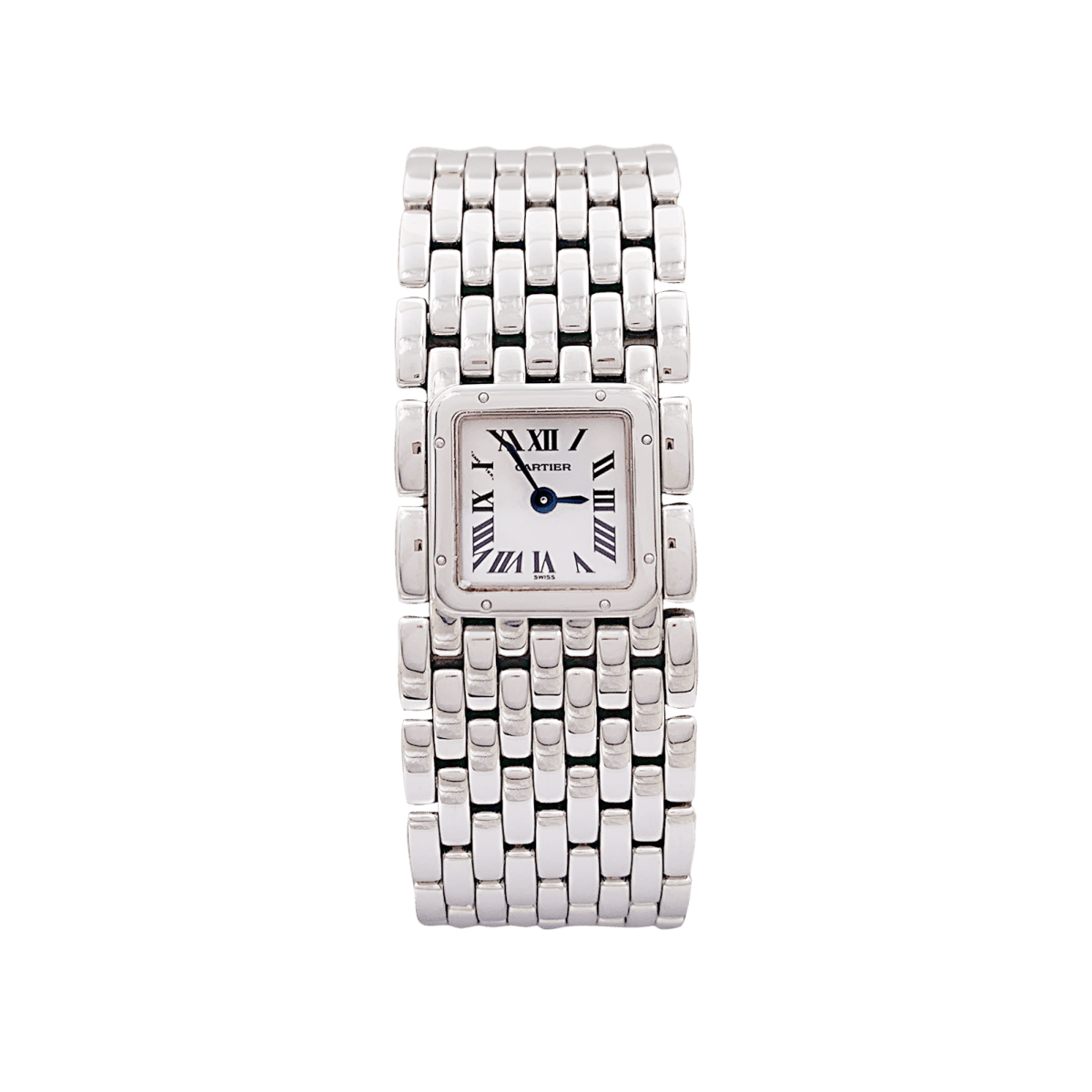Montre CARTIER "Panthère ruban" en acier et nacre - Castafiore