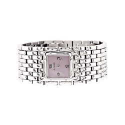 Montre CARTIER "Panthère Ruban" en acier et nacre - Castafiore