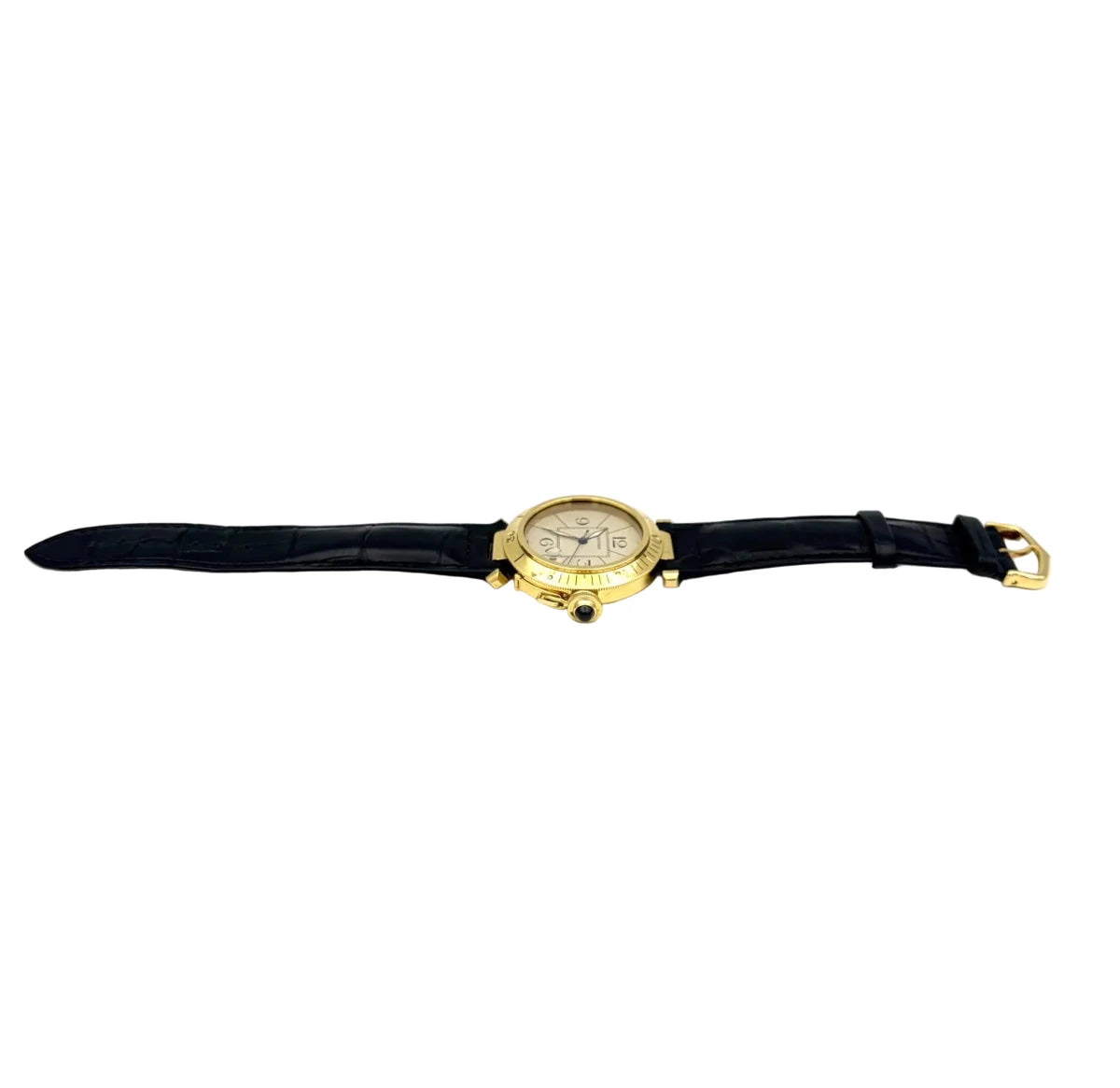 Montre CARTIER "Pasha" en or jaune et cuir - Castafiore