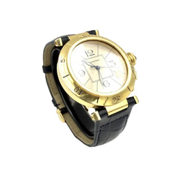 Montre CARTIER "Pasha" en or jaune et cuir - Castafiore