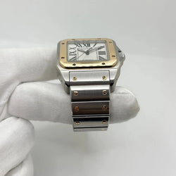 Montre CARTIER "Santos 100" en or jaune et acier inoxydable - Castafiore