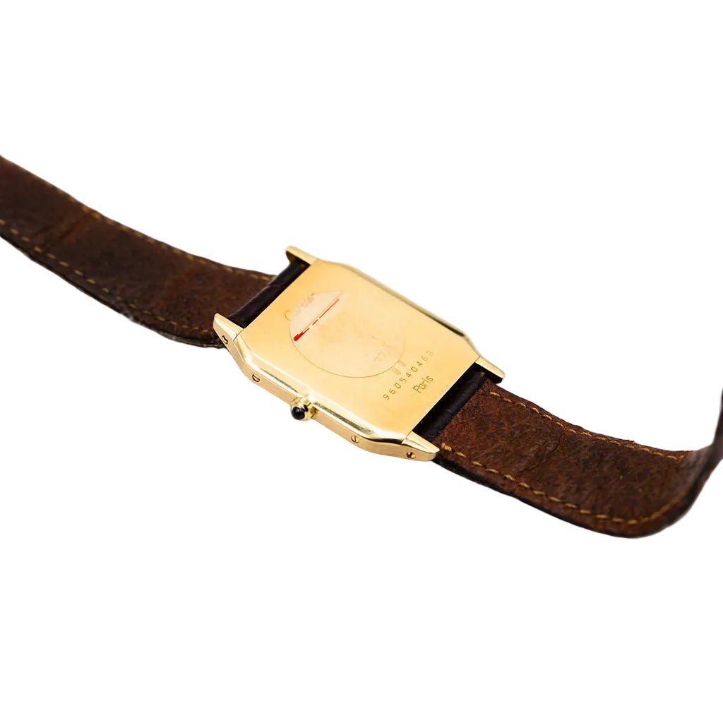 Montre CARTIER "Santos - Dumont" en or jaune et cuir - Castafiore