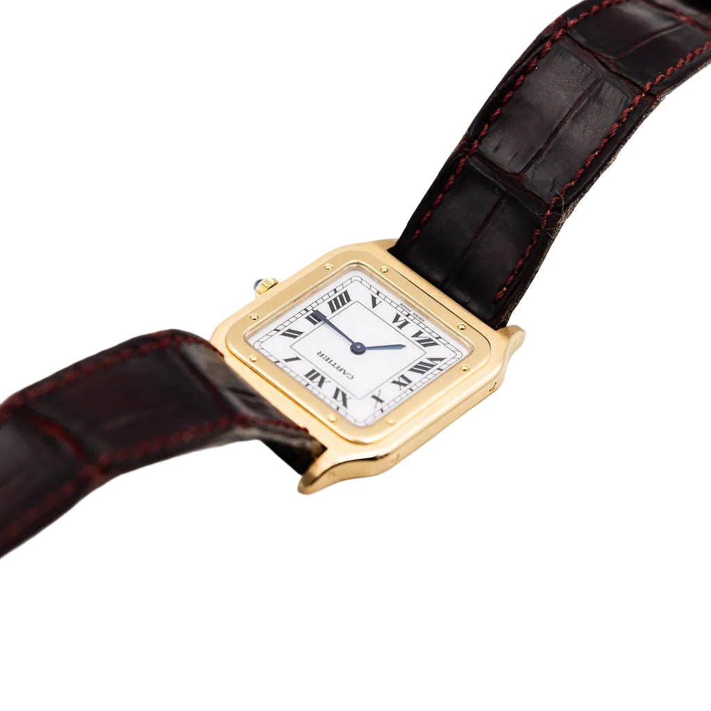 Montre CARTIER "Santos - Dumont" en or jaune et cuir - Castafiore