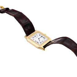 Montre CARTIER "Santos - Dumont" en or jaune et cuir - Castafiore