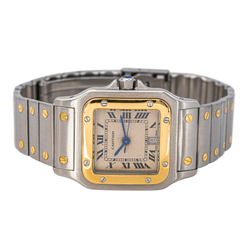 Montre CARTIER "Santos" en or jaune, acier et quartz - Castafiore