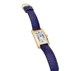 Montre CARTIER "Tank Américaine" en or jaune, acier et cuir - Castafiore