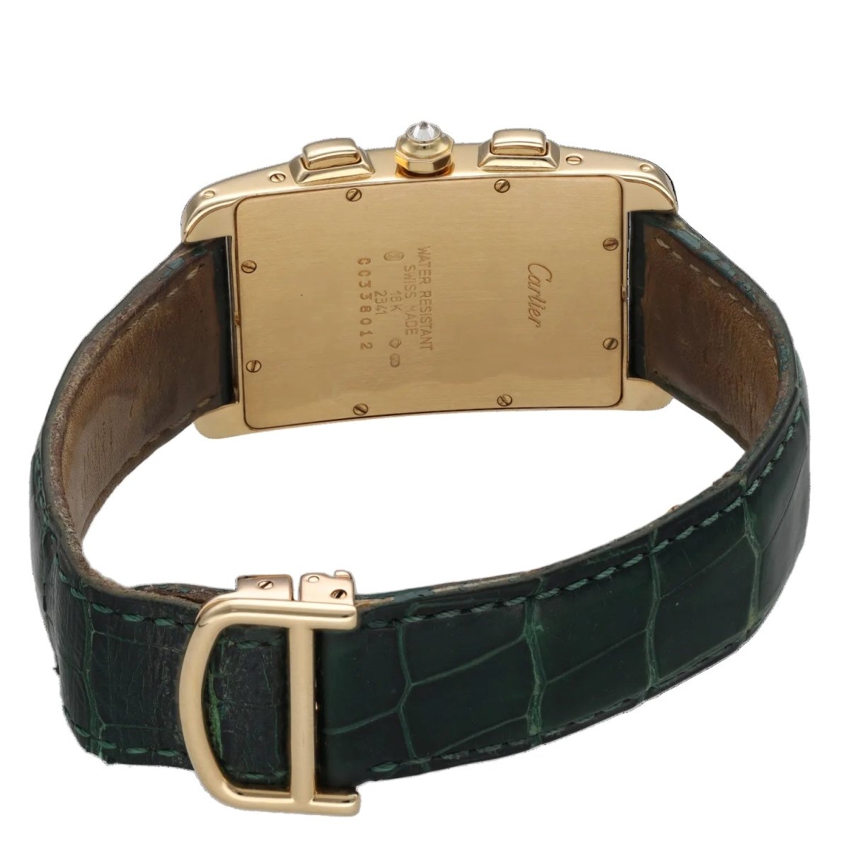 Montre CARTIER "Tank Américaine" GM en or jaune et diamants - Castafiore