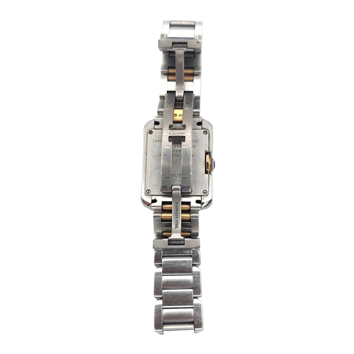 Montre CARTIER "Tank Anglaise" PM en or jaune et acier - Castafiore