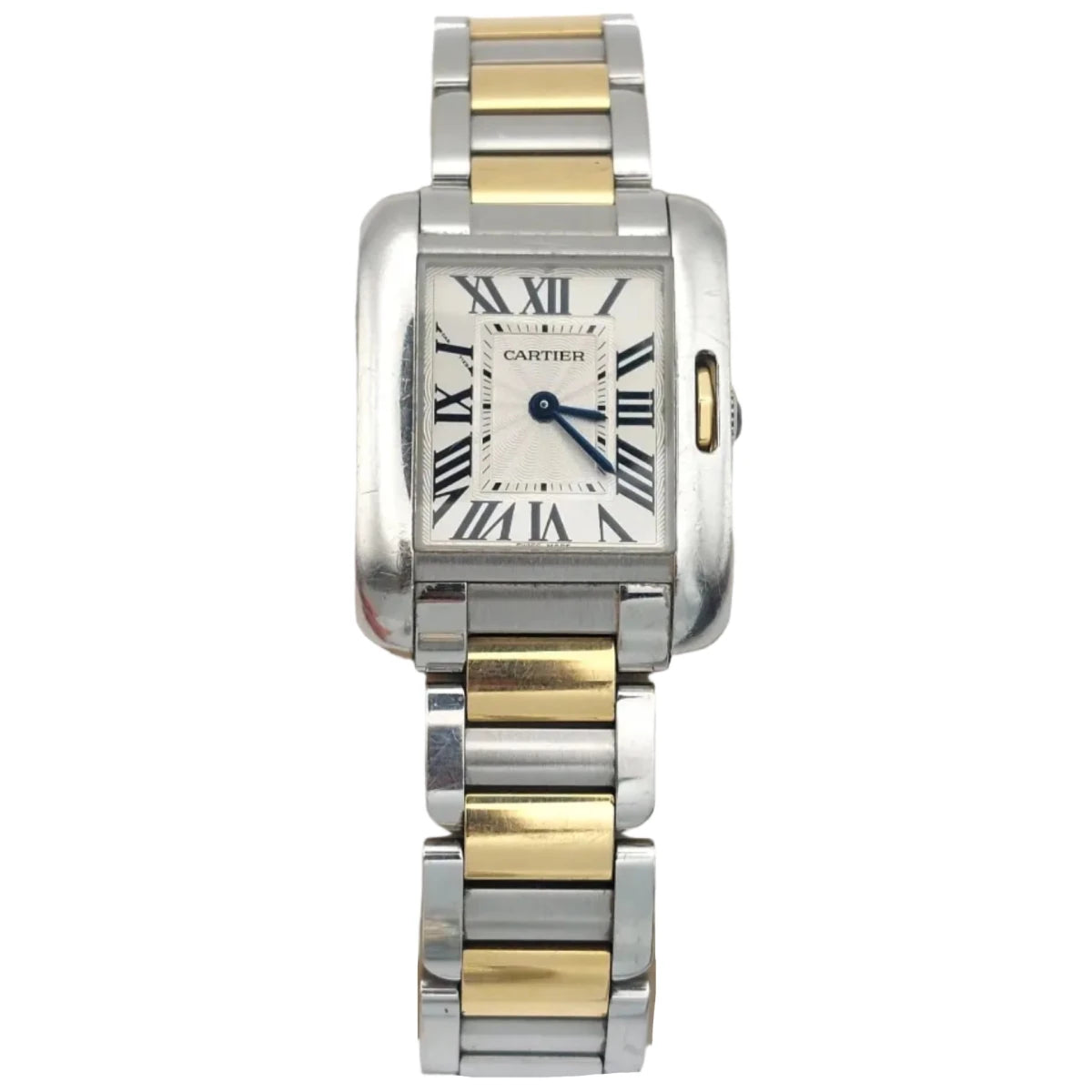 Montre CARTIER "Tank Anglaise" PM en or jaune et acier - Castafiore