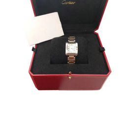 Montre CARTIER "Tank Anglaise" PM en or jaune et acier - Castafiore