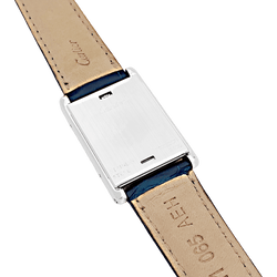 Montre CARTIER "Tank Basculante" en acier, argent et cuir - Castafiore