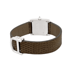 Montre CARTIER "Tank Française" en or blanc, cuir, acier et diamants - Castafiore