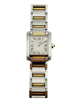 Montre CARTIER Tank française en or jaune et acier