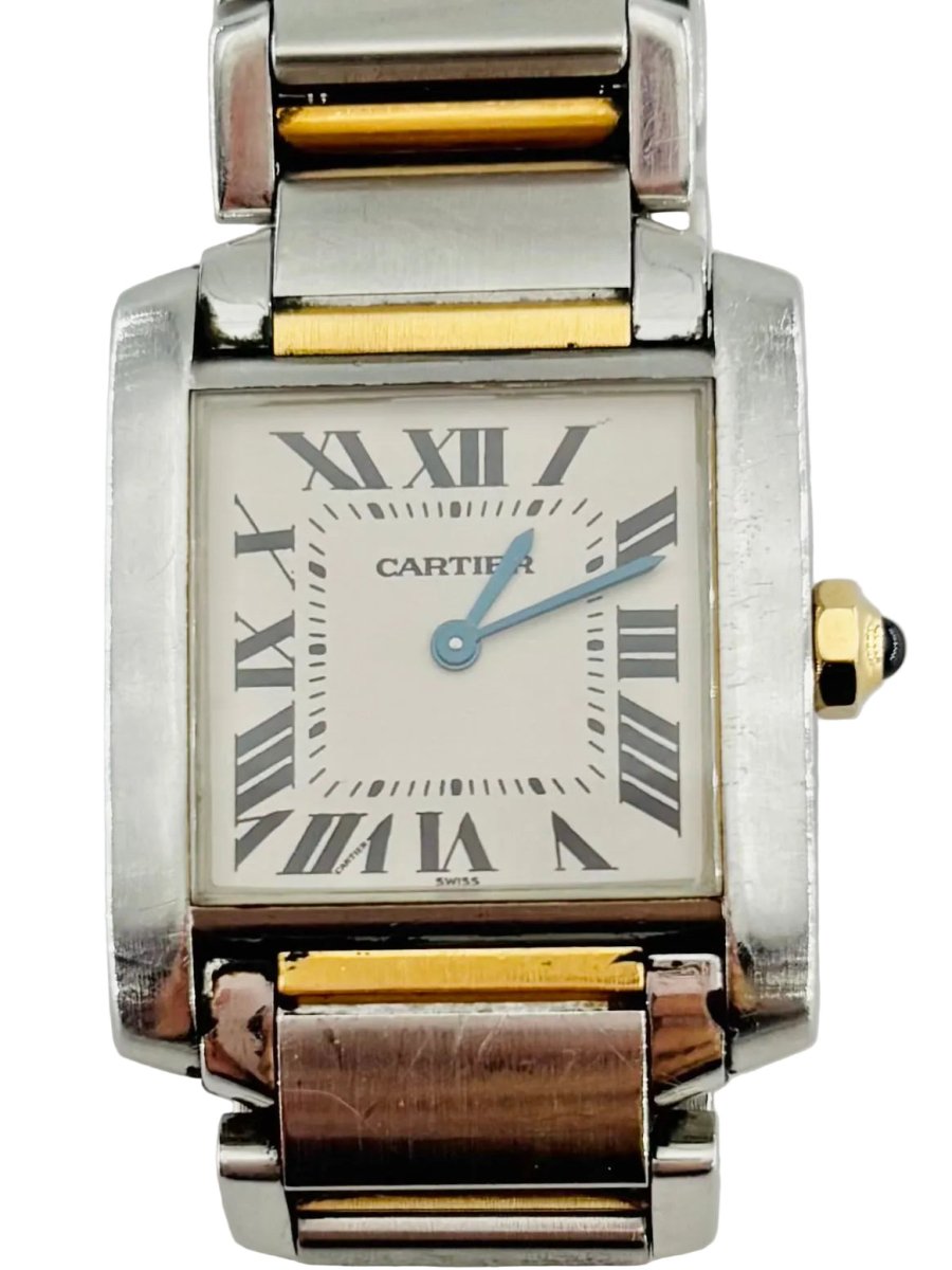 Montre CARTIER Tank française en or jaune et acier