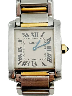 Montre CARTIER Tank française en or jaune et acier
