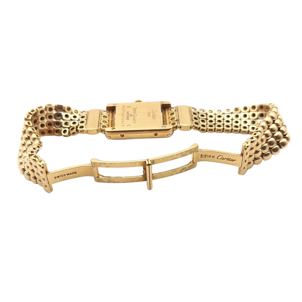 Montre CARTIER "Tank Louis Cartier Mini" en or jaune et diamants - Castafiore